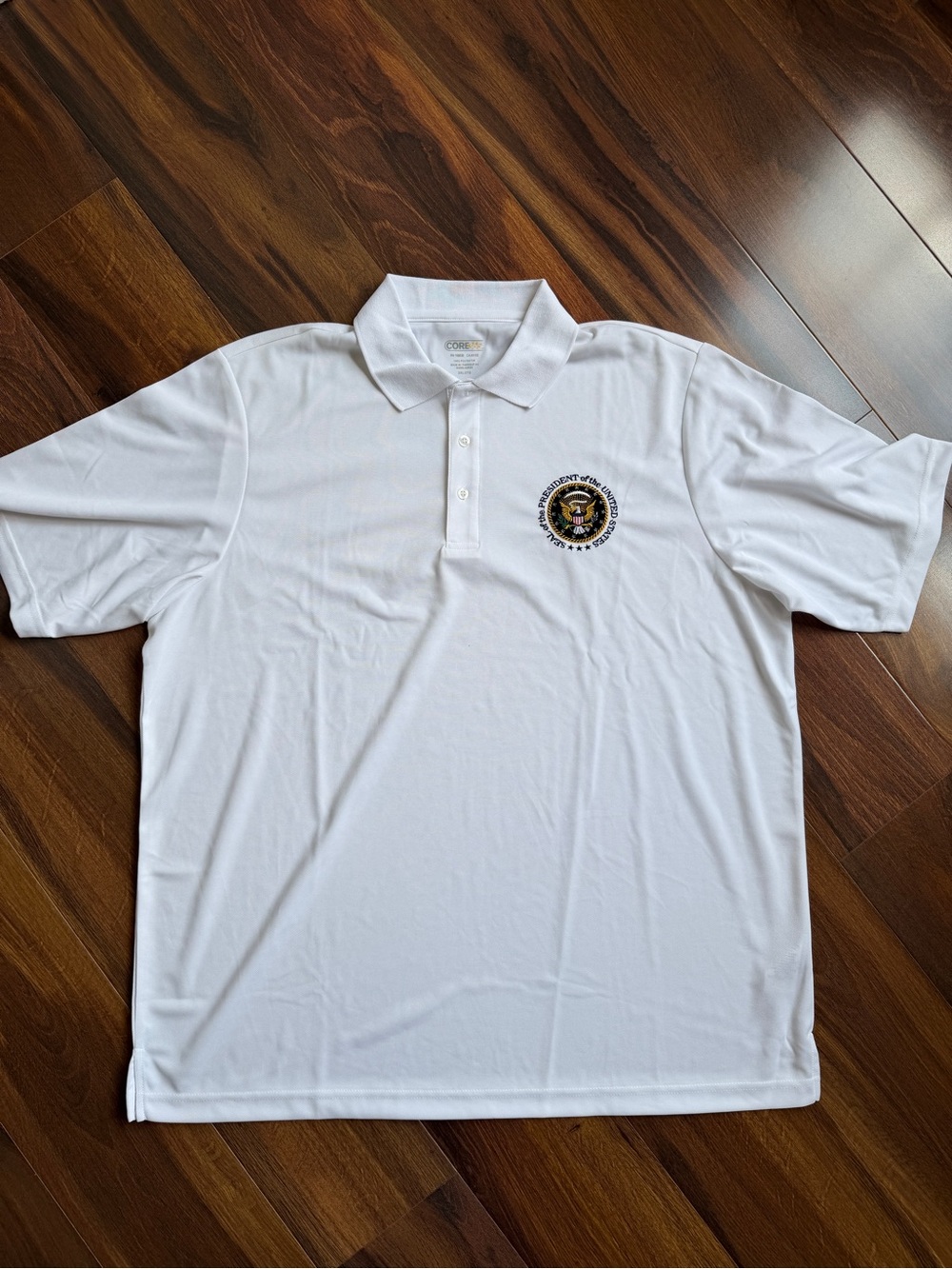 Core 365 Men’s White Short Sleeve Polo Shirt Seal of the President of US 2XL
